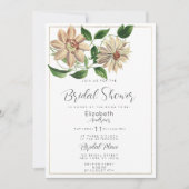 Invitation Fête des mariées botanique florale rouge blanc (Devant)