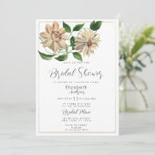 Invitation Fête des mariées botanique florale rouge blanc (Debout devant)