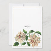 Invitation Fête des mariées botanique florale rouge blanc (Dos)