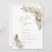 Invitation Fête des mariées botanique Green & Gold Boho (Devant)