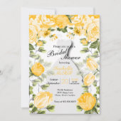 Invitation Fête des mariées - Botanique Jaune Doré Floral (Devant)