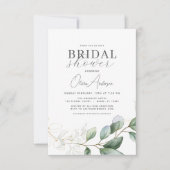 Invitation Fête des mariées botanique moderne Eucalyptus Boho (Devant)