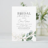 Invitation Fête des mariées botanique moderne Eucalyptus Boho (Debout devant)