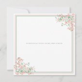 Invitation Fête des mariées Botanique rose et vert Boho (Dos)