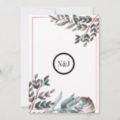 Invitation Fête des mariées botanique rose or rose (Dos)