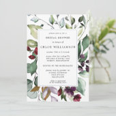 Invitation Fête des mariées botanique rouge de Bourgogne (Debout devant)