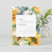 Invitation Fête des mariées botanique toscane tournesol (Debout devant)