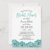 Invitation Fête des mariées botanique Turquoise rustique (Devant)