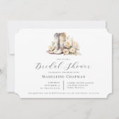 Invitation Fête des mariées Bottes d'aquarelle florale rustiq (Devant)