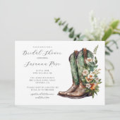 Invitation Fête des mariées Bottes rustiques (Debout devant)