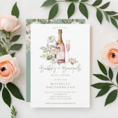 Invitation Fête des mariées Bouquet Bubly Prosecco Watercolor