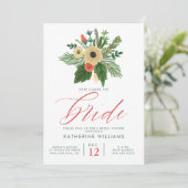 Invitation FÊTE DES MARIÉES | Bouquet de Noël d'hiver (Debout devant)