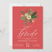 Invitation FÊTE DES MARIÉES | Bouquet de Noël d'hiver (Devant)