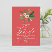 Invitation FÊTE DES MARIÉES | Bouquet de Noël d'hiver (Debout devant)