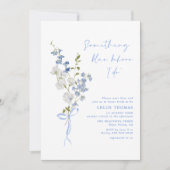 Invitation Fête des mariées Bouquet Fleur sauvage bleu (Devant)