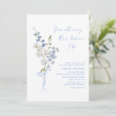 Invitation Fête des mariées Bouquet Fleur sauvage bleu (Debout devant)