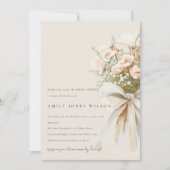 Invitation Fête des mariées Bouquet Mariage floral Rose (Devant)