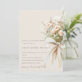 Invitation Fête des mariées Bouquet Mariage floral Rose (Debout devant)