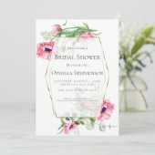 Invitation FÊTE DES MARIÉES | Bouquet Pink Poppy (Debout devant)