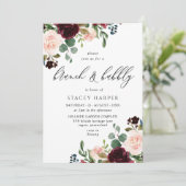 Invitation Fête des mariées Bourgogne & Broussaillée Brunch & (Debout devant)