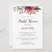 Invitation Fête des mariées Bourgogne d'aquarelle (Devant)