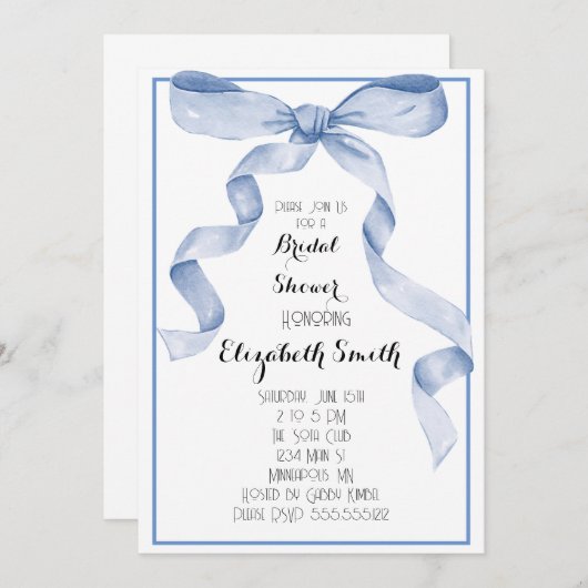 Invitation Fête des mariées Bow (Devant / Derrière)