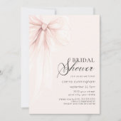 Invitation Fête des mariées Bow de coquette rose pâle (Devant)