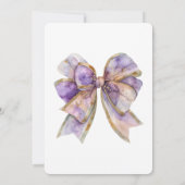 Invitation Fête des mariées Bow or violet (Dos)