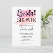 Invitation Fête des mariées branchée de brosses arc-en-ciel (Debout devant)