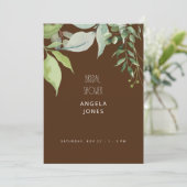 Invitation Fête des mariées Brown Eucalyptus en cascade (Debout devant)