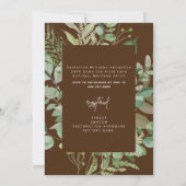 Invitation Fête des mariées Brown Eucalyptus en cascade (Dos)