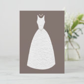 Invitation Fête des mariées Brown Mariage robe blanche Invita (Debout devant)