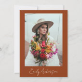 Invitation Fête des mariées Brûlé Orange Terracotta Coriander (Dos)