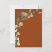 Invitation Fête des mariées Brûlé Orange Vert Eucalyptus (Dos)