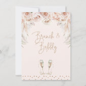 Invitation Fête des mariées Brunch Boho en verre de Champagne (Dos)