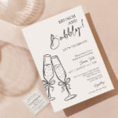 Invitation Fête des mariées Brunch & Bubbly Champagne Black B