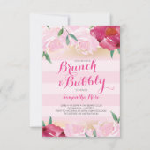 Invitation Fête des mariées Brunch & Bubbly Fleurs (Devant)