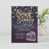 Invitation Fête des mariées Brunch Bubbly Mason Jar Purple Li (Debout devant)