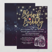 Invitation Fête des mariées Brunch Bubbly Mason Jar Purple Li (Devant / Derrière)