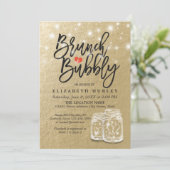 Invitation Fête des mariées Brunch Bubbly Mason Jar String Lu (Debout devant)