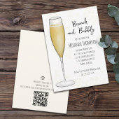 Invitation Fête des mariées Brunch Bubbly QR Code Cadeau Regi
