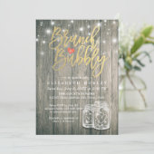 Invitation Fête des mariées Brunch Bubbly Rustic Wood Mason J (Debout devant)