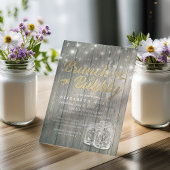 Invitation Fête des mariées Brunch Bubbly Rustic Wood Mason J