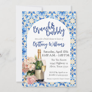 Invitation Fête des mariées Brunch & Bubbly - Thème de la côt