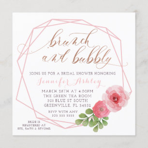 INVITATION FÊTE DES MARIÉES BRUNCH ET BUBBLY