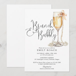 Invitation Fête des mariées Brunch Et Bubbly Pearls