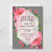 Invitation Fête des mariées Brunch et Bubbly Pink Peonies (Devant)