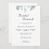 Invitation Fête des mariées Brunch Eucalyptus Floral Mariage (Devant / Derrière)