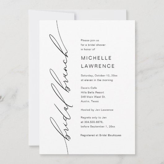 Invitation Fête des mariées Brunch Fête (Devant)