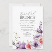 Invitation Fête des mariées Brunch Floral Purple Fig Fruit (Devant)